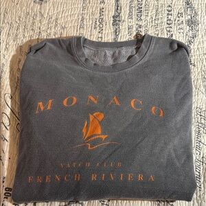Monaco Charcoal Sweatshirt with Vibrant Orange Design
